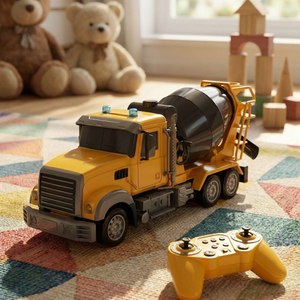 1:12 Scale 2.4GHz Radio Control Multifunction Mixer Truck - playroom lifestyle scene