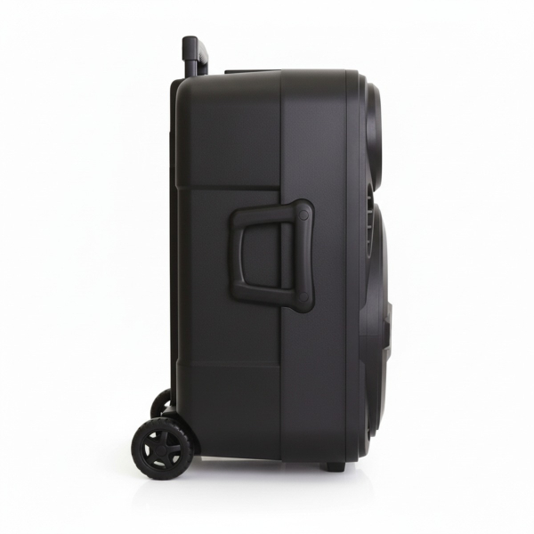Trimex BT-04 20W Bluetooth Trolley Speaker – 8" Woofer, FM Radio, USB/AUX, Rechargeable - side view