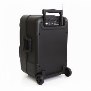 Trimex BT-04 20W Bluetooth Trolley Speaker – 8" Woofer, FM Radio, USB/AUX, Rechargeable - rear-top detail view